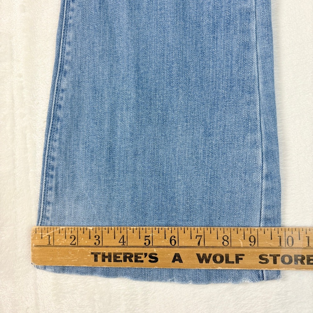 American Eagle Flare Jeans Women 8 Light Blue Excellent Low Rise Button Fly Y2K - Picture 6 of 14
